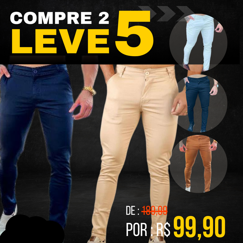 Calça Alfaiataria Slim Premium Combo 5 UN